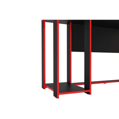 Mesa Computador Casal Gamer Singapura Preto Vermelho Politorno