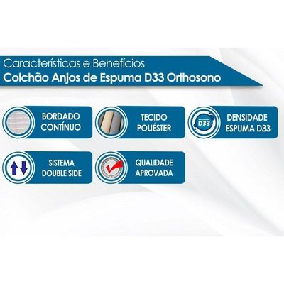 Colchão Casal Espuma D33 Orthosono Double Face (138x188x20) - D Angelis Anjos