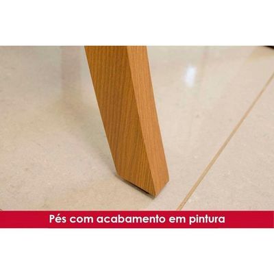 Conjunto Mesa Sala Jantar Lins Com Tampo Reto Madeirado 120x80cm E 4 Cadeiras Malu Nature Linho Henn