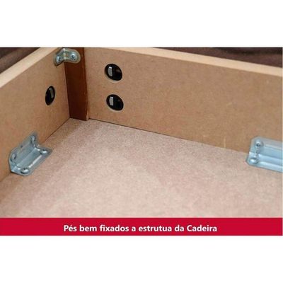 Conjunto Mesa Sala Jantar Lins Com Tampo Reto Madeirado 120x80cm E 4 Cadeiras Malu Nature Linho Henn