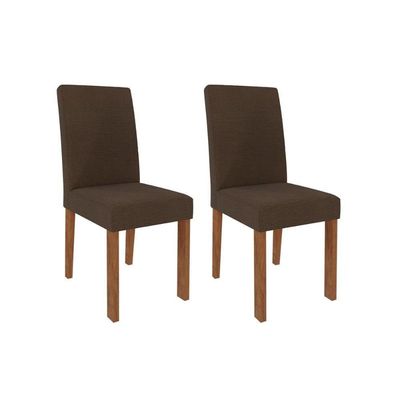 Kit 2 Cadeiras Sala Jantar Maia 2 Un Cinamomo Suede Mascavo Chocolate Cimol