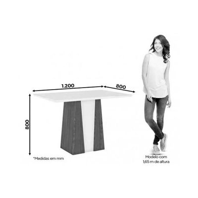 Mesa Para Cozinha De Sala Jantar Orus Com Tampo Madeirado 120x80cm Nature Off White Venn