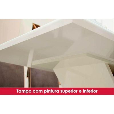 Mesa Para Cozinha De Sala Jantar Orus Com Tampo Madeirado 120x80cm Nature Off White Venn