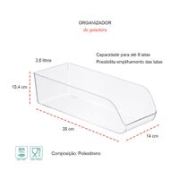 Organizador Geladeira Porta Latas Multiuso Transparente 2un
