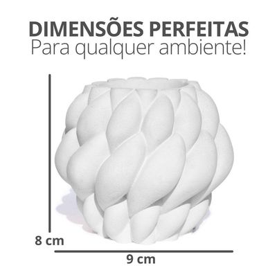 Vaso Decorativo Novelo 9cm Em Cimento Artesanal Sala E Cozinha Amarelo