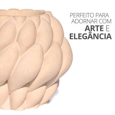 Vaso Decorativo Novelo 9cm Em Cimento Artesanal Sala E Cozinha Amarelo
