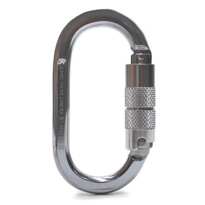 Mosquetão Sideup Aço Oval Tripla Trava Automática 25kn Ce En Nbr Cromado