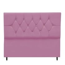 Cabeceira Estofada Cama Box Solteiro 90 Cm Suede Dubai Rosa