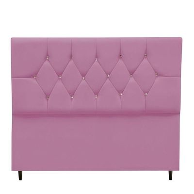 Cabeceira Estofada Cama Box Solteiro 90 Cm Suede Dubai Rosa