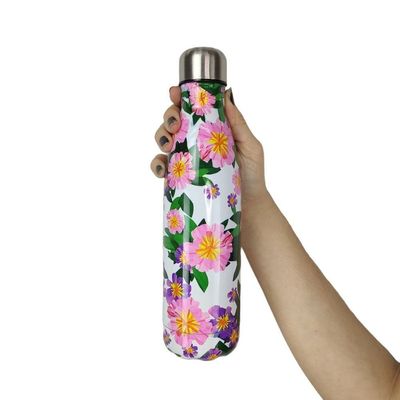 Garrafa Termica 500ml Inox Estampa Flores