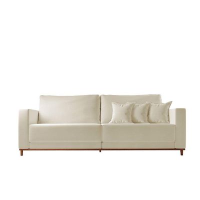 Sofá Djon 02 Módulos De 100cm B20cm Meu Sofá Online A302 Linho Branco