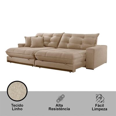 Sofá Duque Dois Módulos De 80cm B25cm Meu Sofá Online A226 Linho Bege
