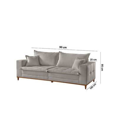 Sofá Matrix 02 Módulos De 90cm B25cm Meu Sofá Online A230 Linho Cinza