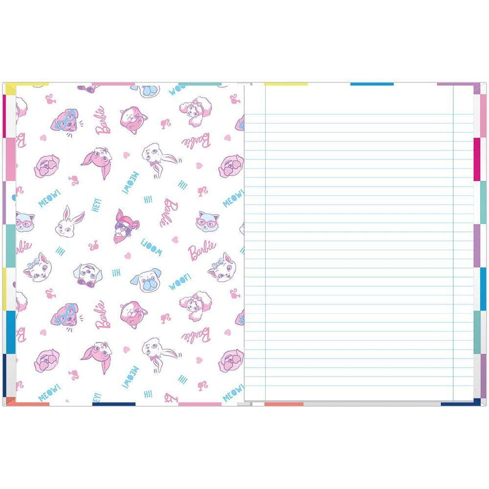 Kit C- 4 Caderno Universitário Barbie Foroni Capa Dura Brochura - 48 Folhas