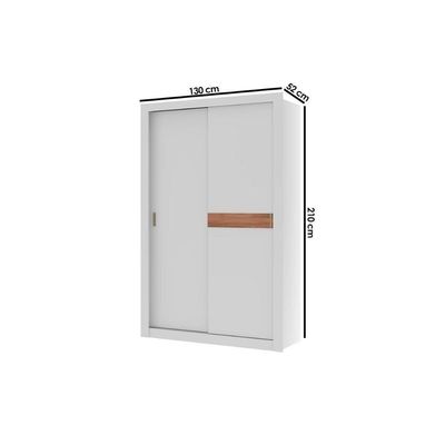 Guarda Roupas 2 Portas De Correr E 2 Gavetas Vivacce 835  Freijo Ou Freijo C- Cinza - Carraro