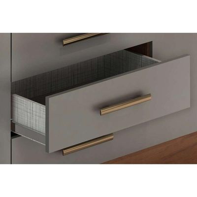 Guarda Roupa Casal 6 Portas (2 C- Espelho) E 3 Gavetas Débora Nature-off White - Acp
