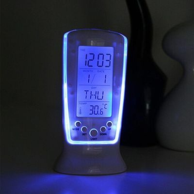 Relogio Digital De Mesa Despertador Calendario Luz Led