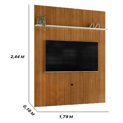Painel Piso-teto 1 Prateleira New Interlagos Cinamomo Off White