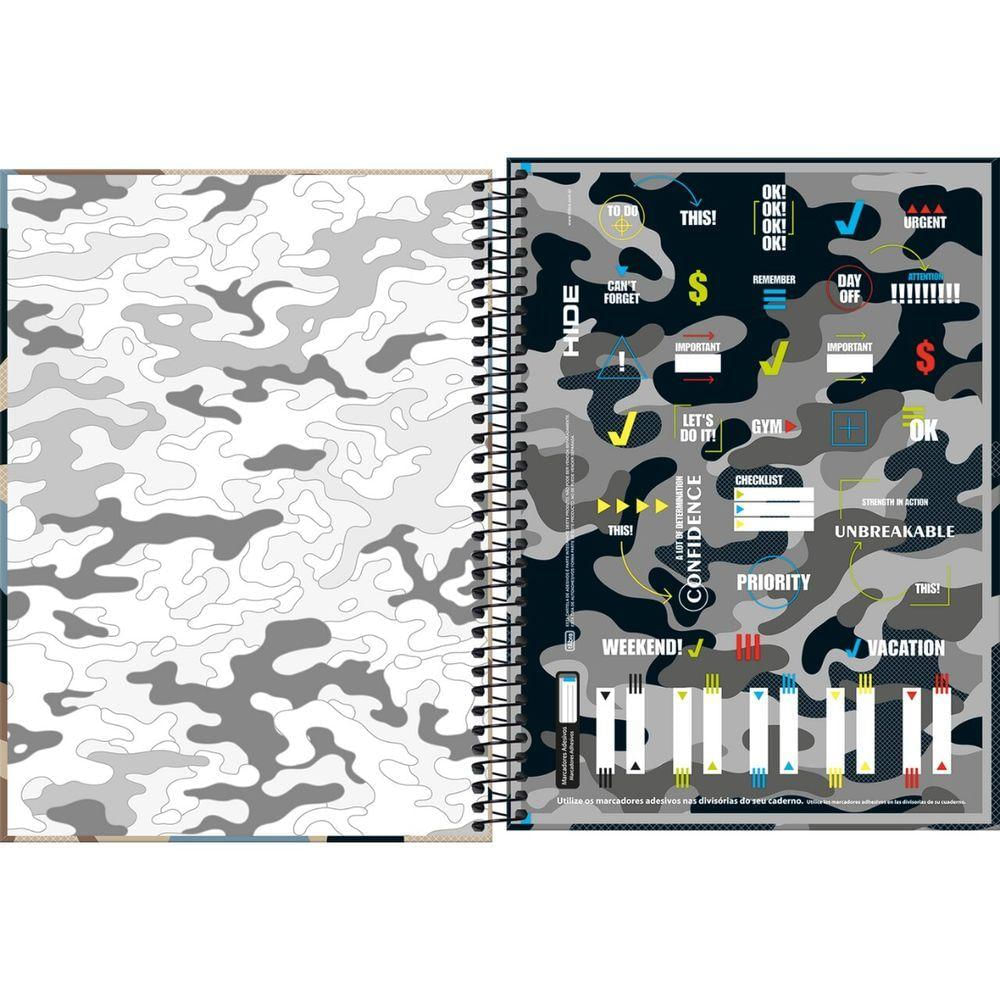Caderno Universitário Hide Tilibra Capa Dura Espiral - 10 Matérias 160 Folhas Invincibility
