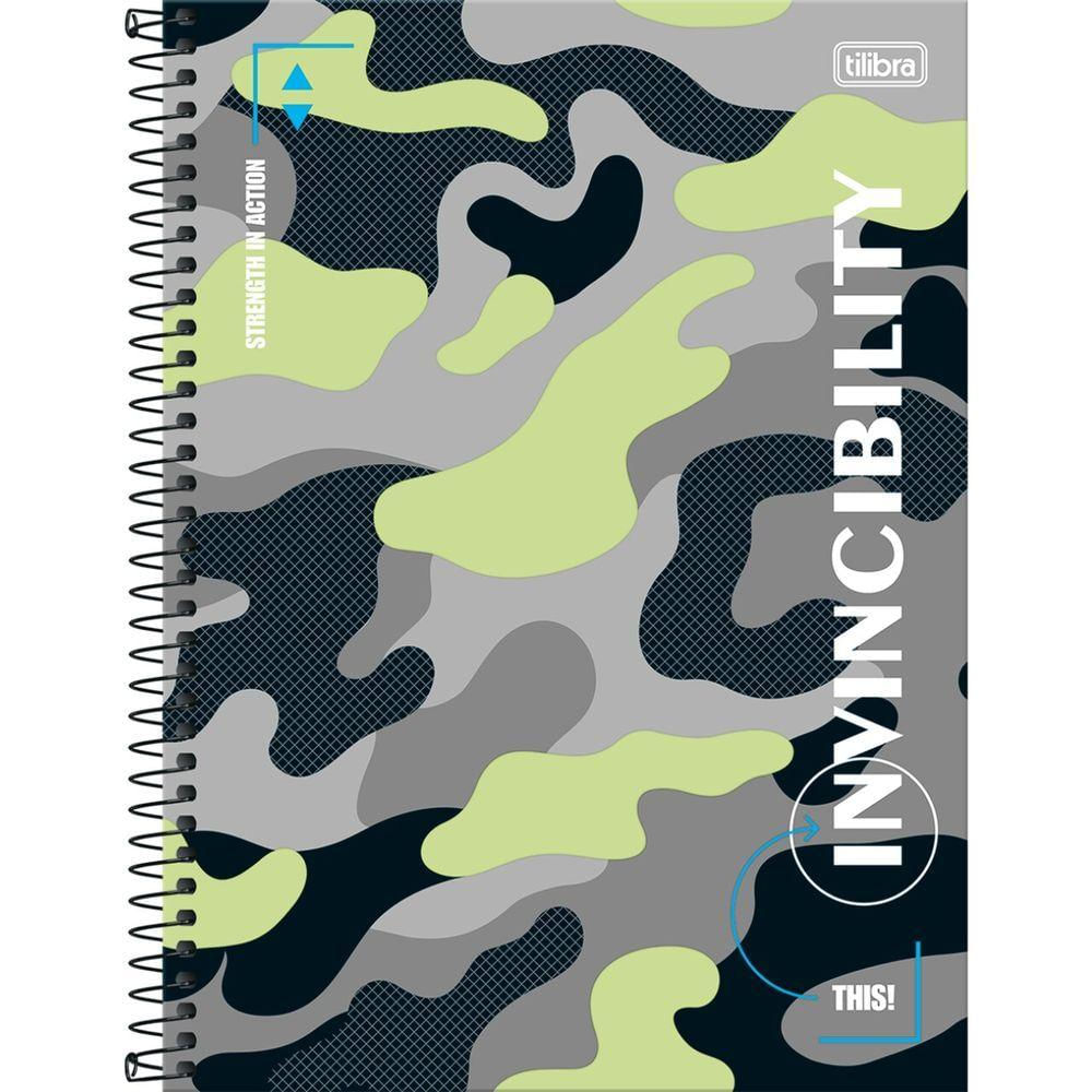 Caderno Universitário Hide Tilibra Capa Dura Espiral - 10 Matérias 160 Folhas Invincibility