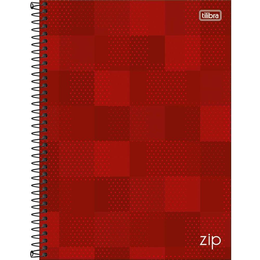 Caderno Universitário Zip Tilibra Capa Dura Espiral - 1 Matéria Vermelho