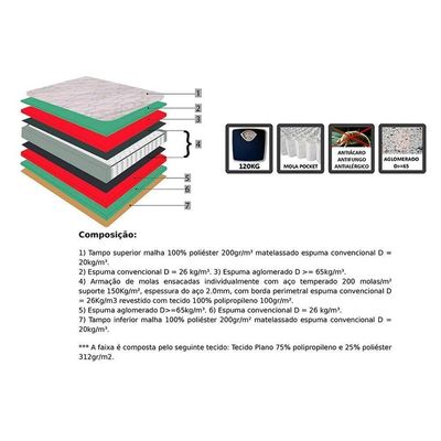 Colchão King Molas Ensacadas Masterpocket Starflex Dream New Pillow In (193x203x30) - Orthoflex