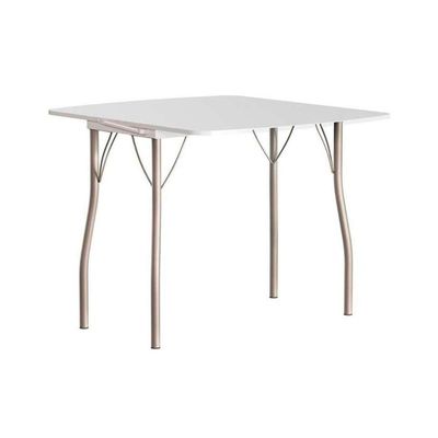 Conjunto Mesa De Cozinha Multiuso Dobrável E 2 Banquetas 1700 Prata Branco Prata Preto Carraro