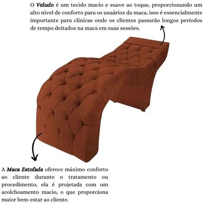 Maca Estofada Capitonê Clínica Salão Estética Veludo Marta Cor:terracota