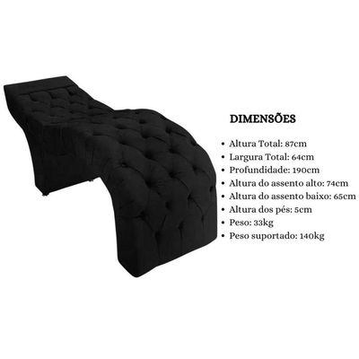 Maca Estofada Capitonê Clínica Salão Estética Suede Marta Cor:preto