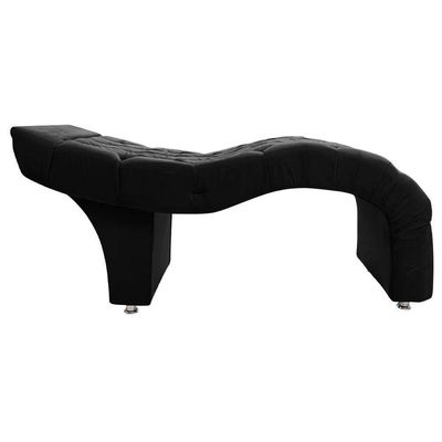 Maca Estofada Capitonê Clínica Salão Estética Suede Marta Cor:preto