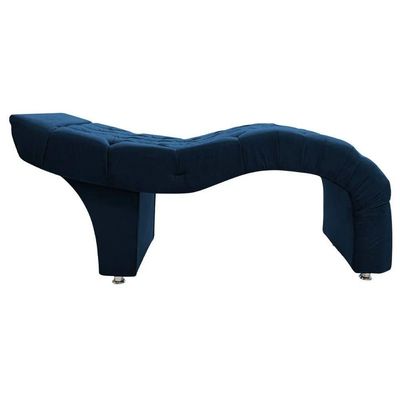 Maca Estofada Capitonê Clínica Salão Estética Veludo Marta Cor:azul Marinho