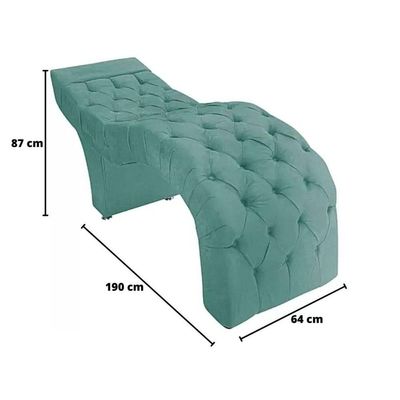 Maca Estofada Capitonê Clínica Salão Estética Suede Marta Cor:azul Tiffany