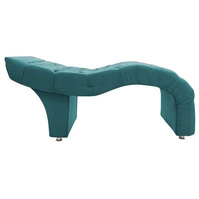 Maca Estofada Capitonê Clínica Salão Estética Veludo Marta Cor:azul Turquesa