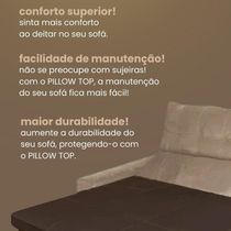 Pillow Top Para Sofá Reclinável 10cm 1200g-m² 220x100cm Marrom