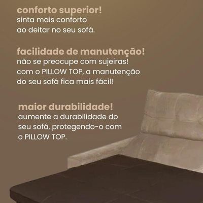 Pillow Top Para Sofá Reclinável 10cm 1200g-m² 220x100cm Marrom
