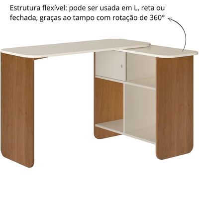 Mesa Escrivaninha Nomad Cinamomo Off White