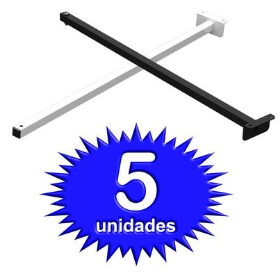 05 Suportes Refletor Fachada Banner Braço 40 Cm 05 Cj - Branco