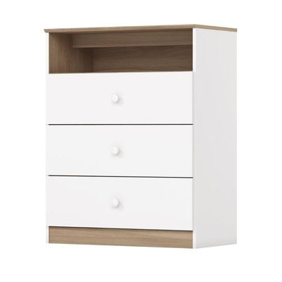 Cômoda 3 Gavetas Com Nicho Decorativo Magia Branco Jequitibá Hp