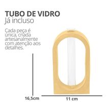 Vaso Decorativo Solitário Janela 16,5cm Artesanal Em Cimento Amarelo