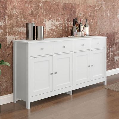 Balcao Buffet 4 Portas 4 Gavetas 154 Cm R626 Branco Dtall Branco