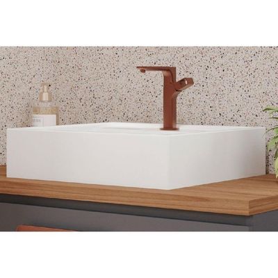 Balcão P- Banheiro Duna 1 Porta C- Cuba 80cm Titanium-freijo - Mgm