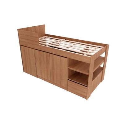Cama Multifuncional Juvenil Cm8021 C- Escrivaninha Amêndoa - Tecno Mobili