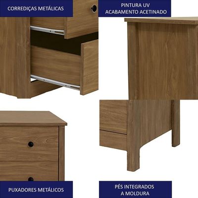 Comoda Para Quarto 6 Gavetas 146 Cm Dm221 Diamond Dtall Diamond