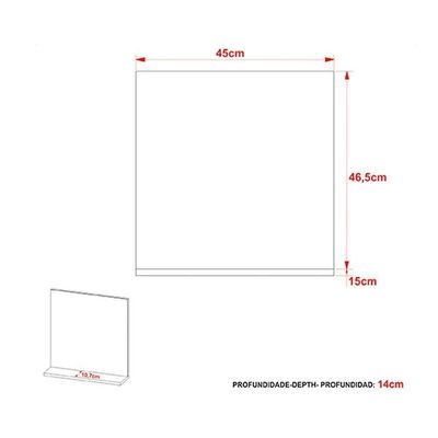 Espelheira De Banheiro 3642 45x46,5cm Preto - Tecno Mobili