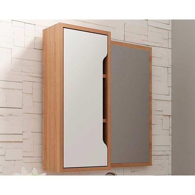 Espelheira De Banheiro Bn3648 60x60 Cm Amêndoa-branco - Tecno Mobili