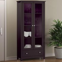 Cristaleira 2 Portas Vidro 1 Gaveta 180x80 Cm E954 Preto Dtall Preto