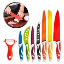 Kit De Facas De Cozinha Premium Colors 8 Peças Ralador