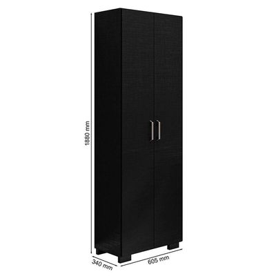 Livreiro 5 Prateleiras C- Portas Grandes Office Preto