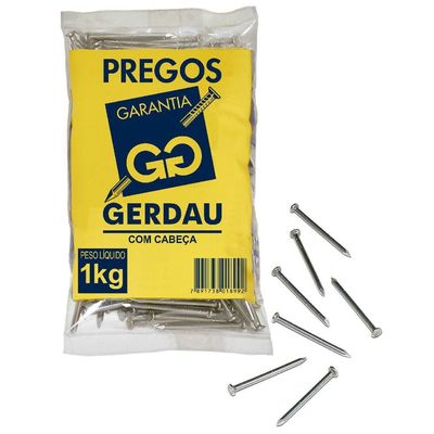 Prego Gerdau 16x24 Com Cabeça 1kg Prata