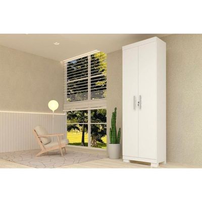 Armário Multiuso Casal Iris C- 2 Portas C- Chave Branco - Acp